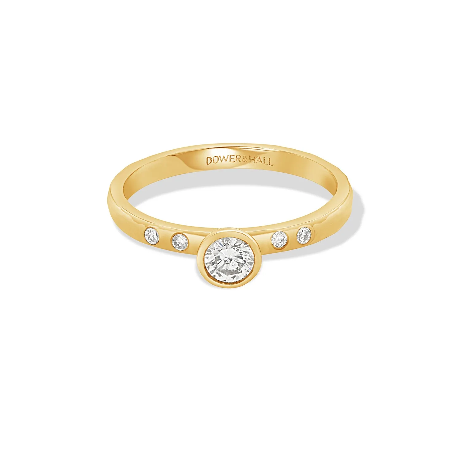 14k Hammered Narrative Ring - 0.25ct