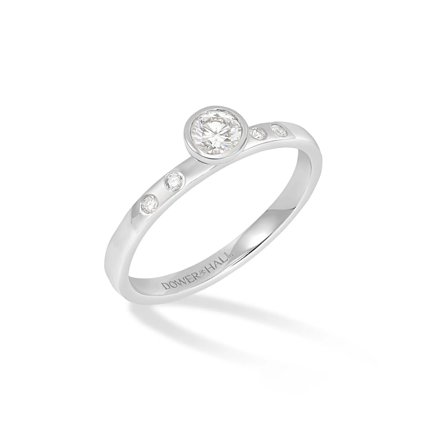 14k Hammered Narrative Ring - 0.25ct