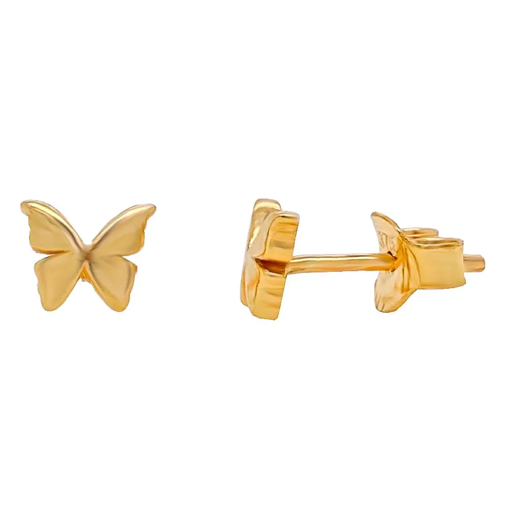 9ct Gold Butterfly Stud Earrings