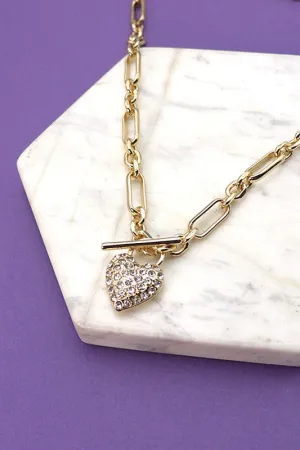 Be Still My Heart Rhinestone Necklace