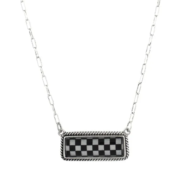 Checkered Bar Necklace