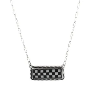 Checkered Bar Necklace