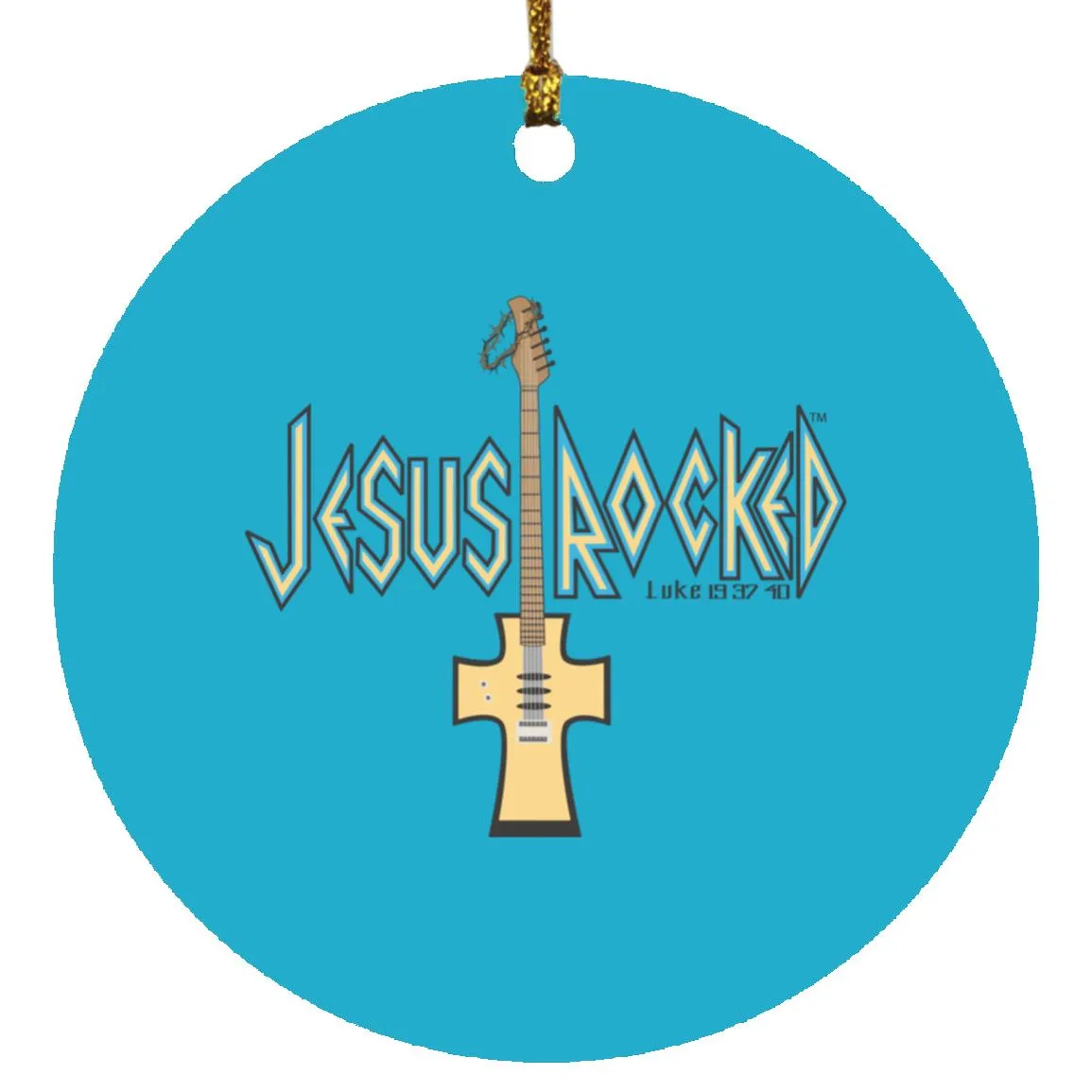Cross Guitar - Circle Ornament