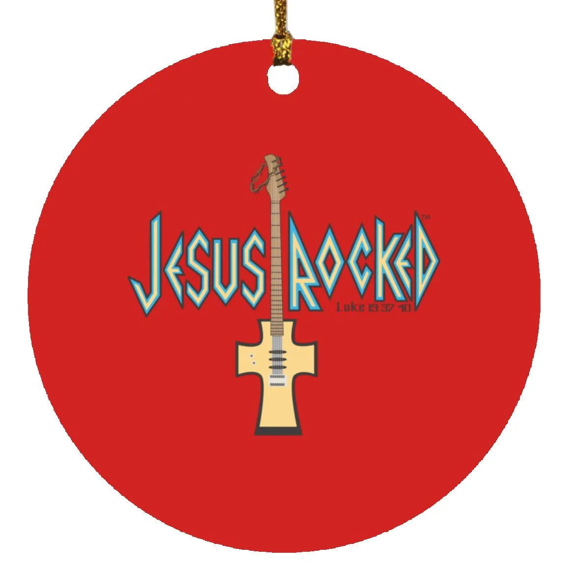 Cross Guitar - Circle Ornament