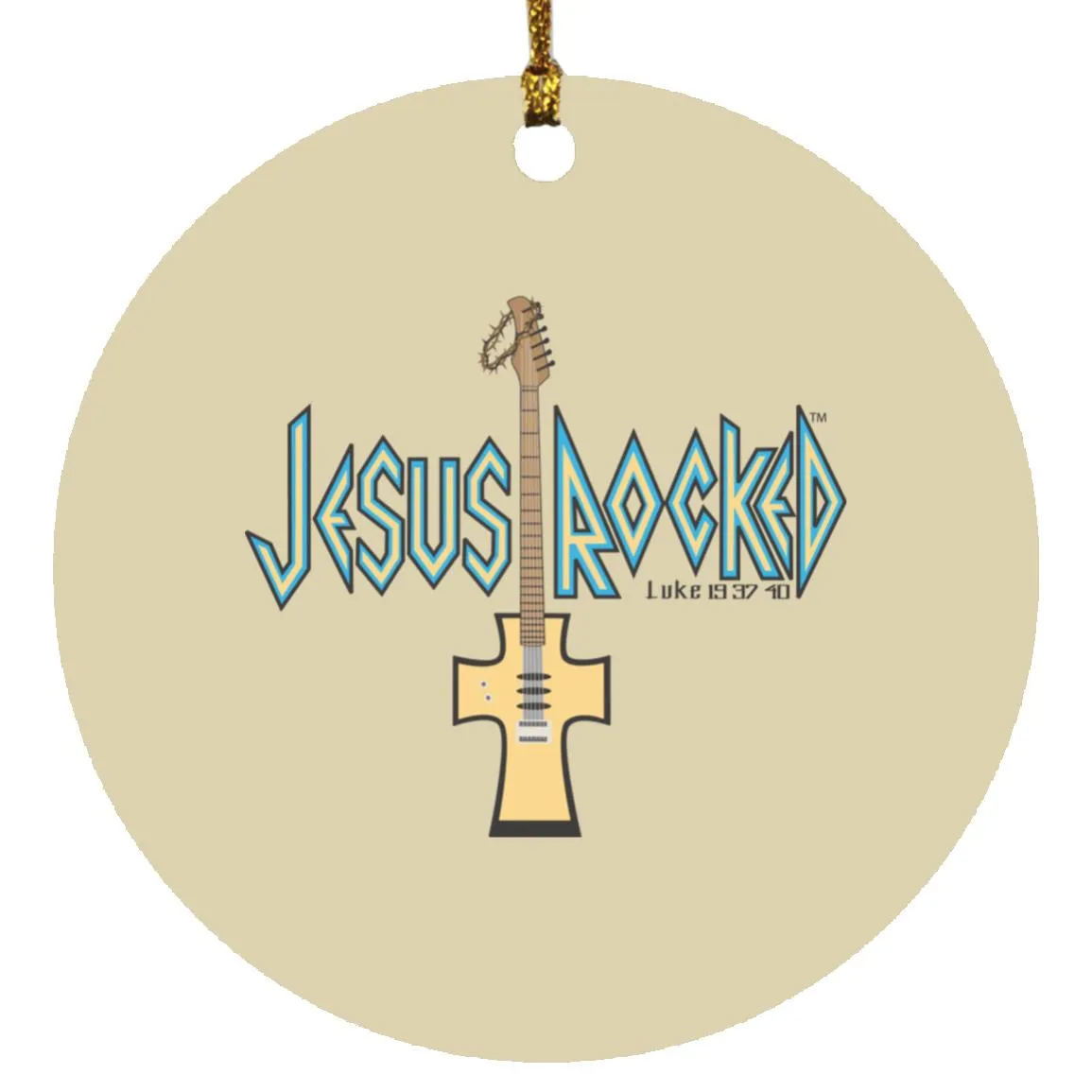 Cross Guitar - Circle Ornament