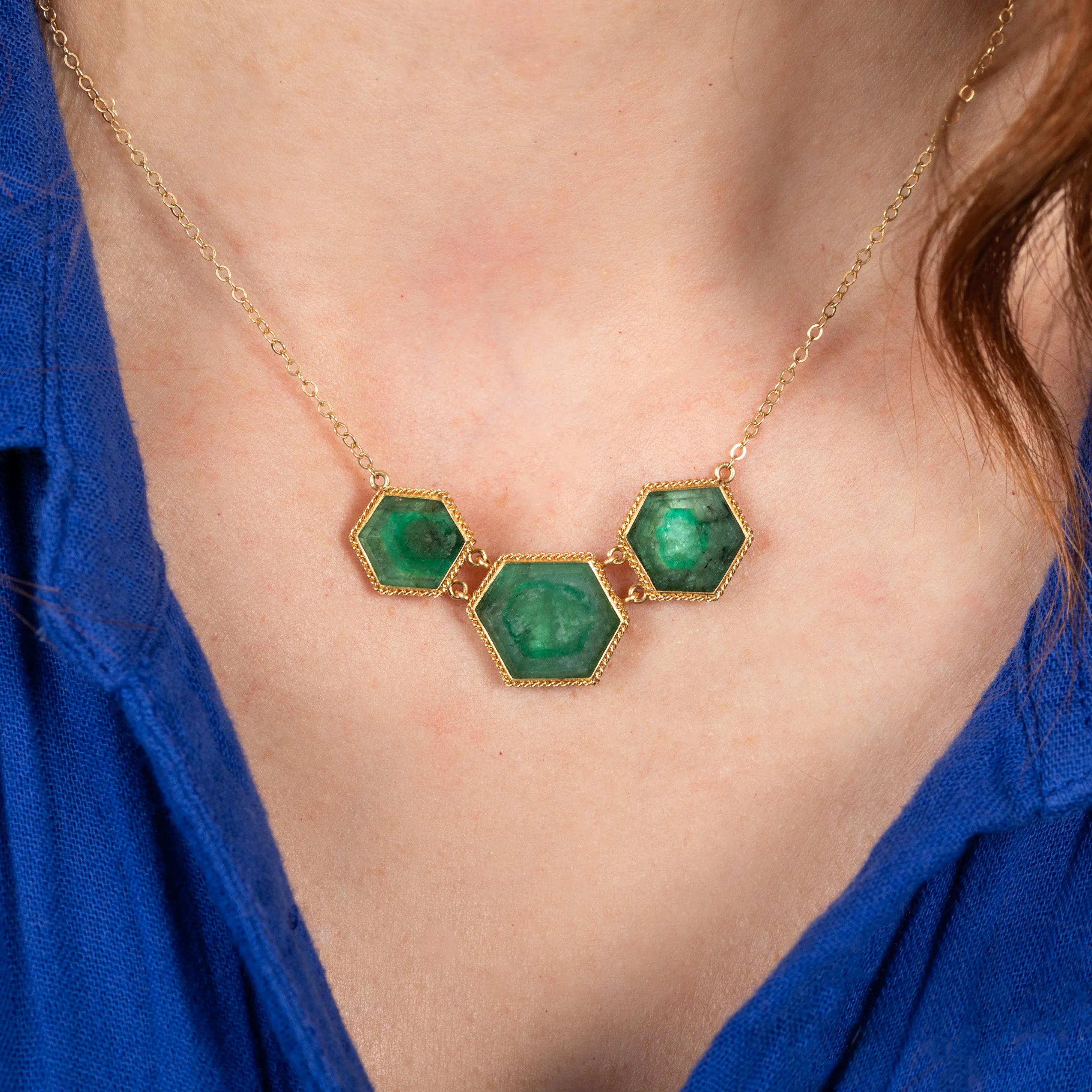 Emerald Honeycomb Necklace