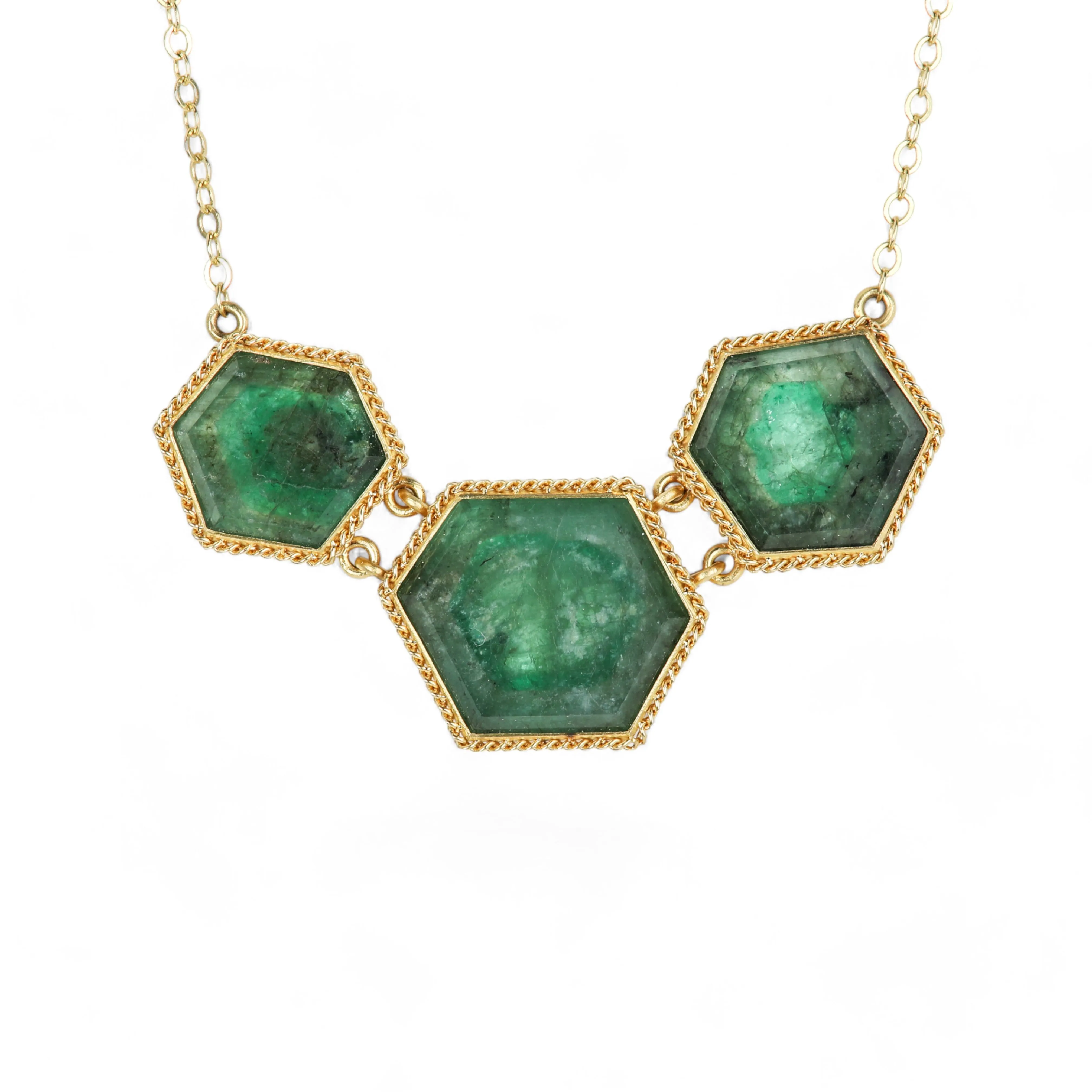 Emerald Honeycomb Necklace