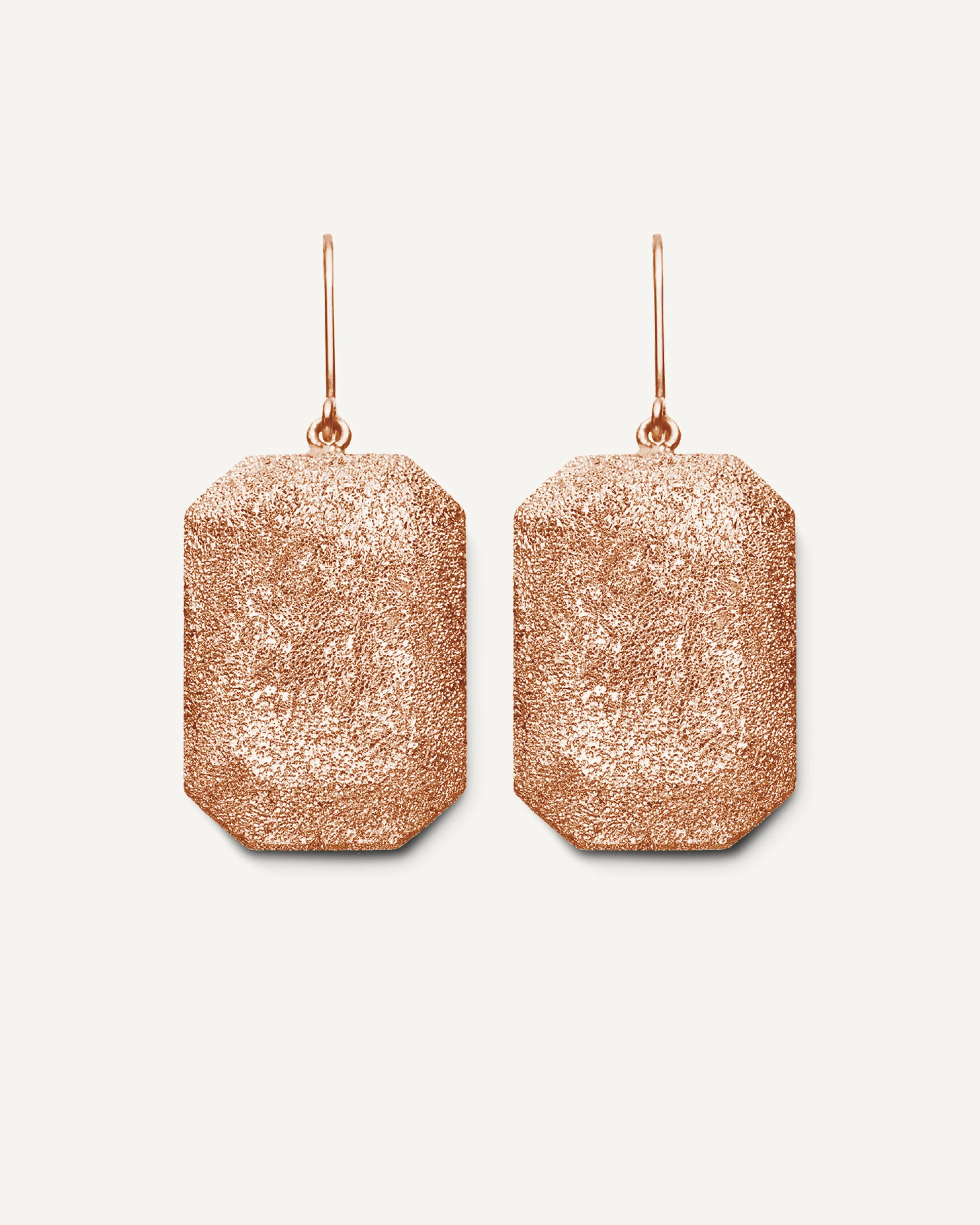Florentine Finish Emerald Cut Earrings