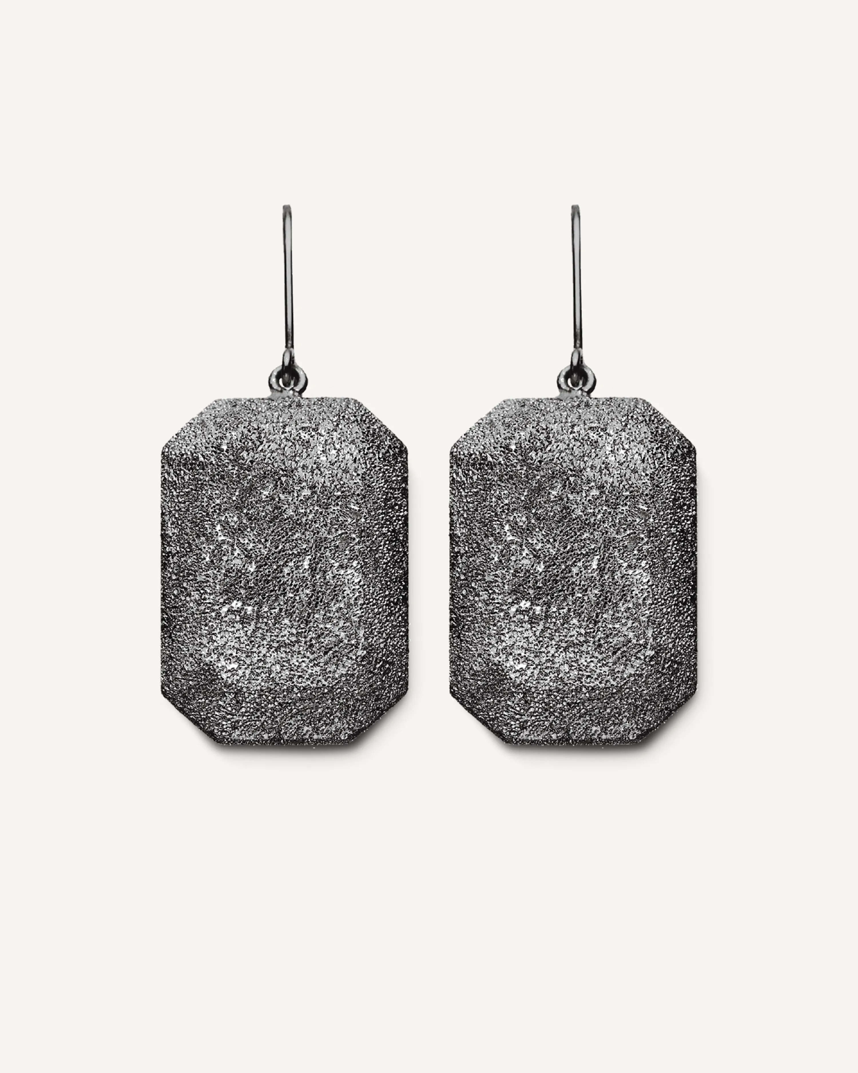 Florentine Finish Emerald Cut Earrings
