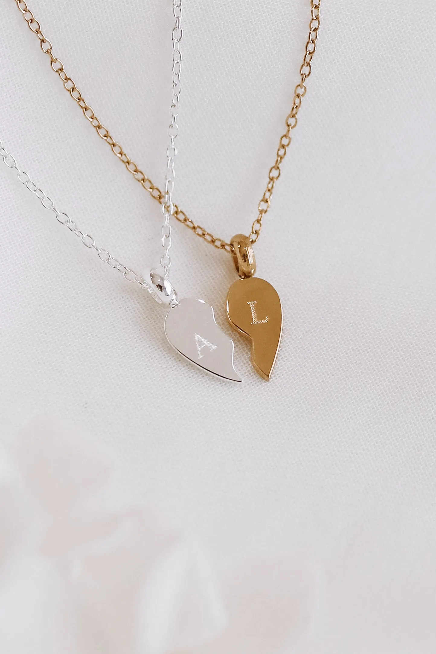 Giselle - Stainless Steel Monogram Heart Necklaces