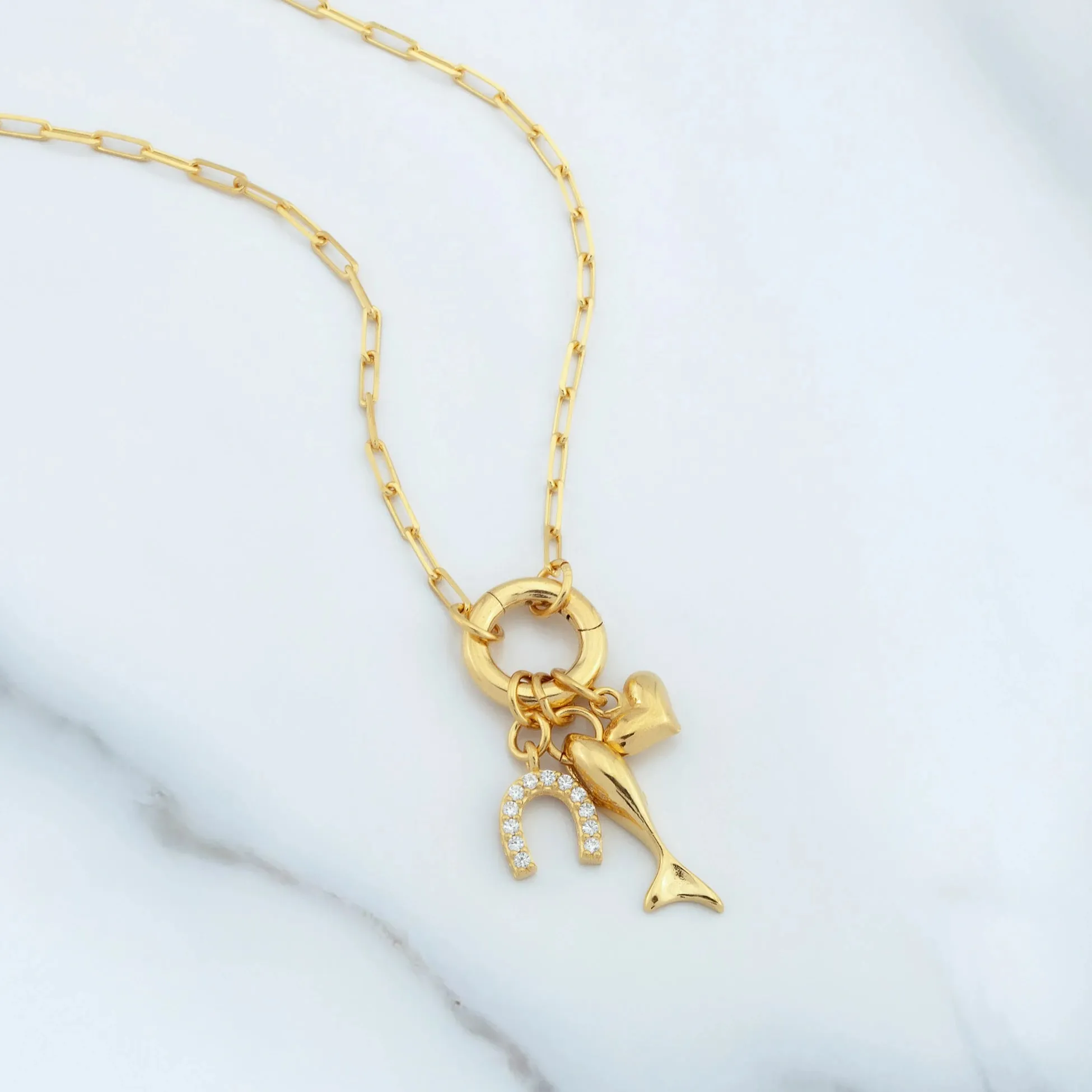 Gold Micron Plated Pendant Lucky Necklace