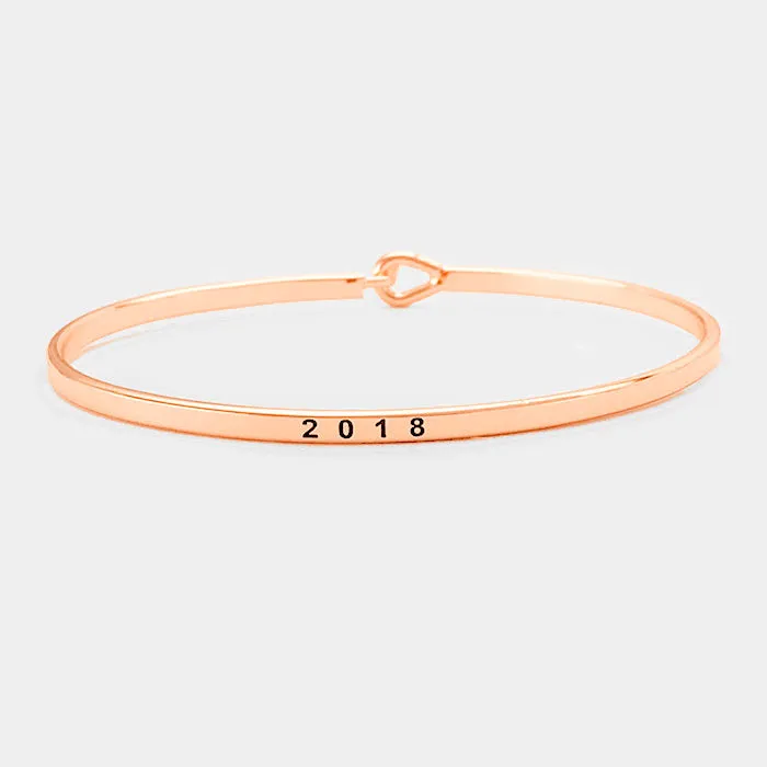 iLLASPARKZ "2018" Brass Thin Metal Hook Bracelet