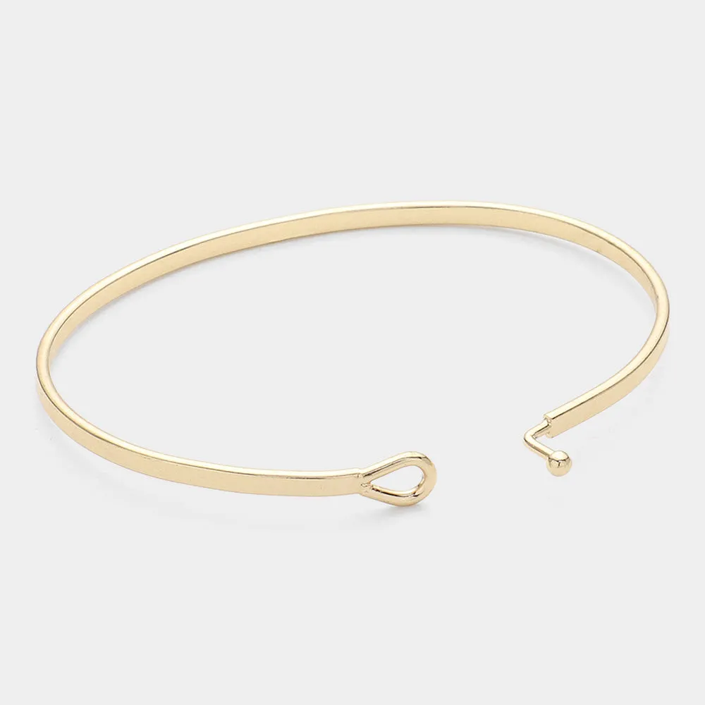 iLLASPARKZ "Now I'm a Warrior" Thin Brass Metal Hook Bracelet