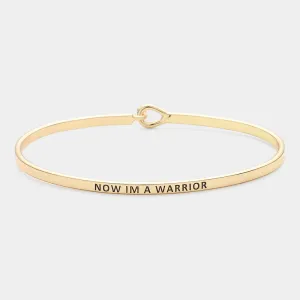 iLLASPARKZ "Now I'm a Warrior" Thin Brass Metal Hook Bracelet