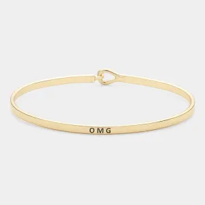 iLLASPARKZ "OMG" Thin Brass Metal Hook Bracelet
