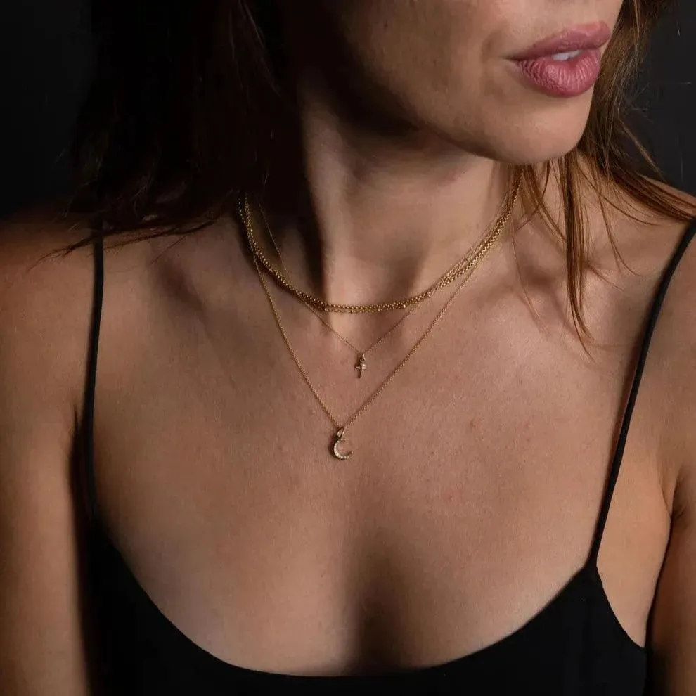 Itty Bitty Charm Necklace, Star, Silver
