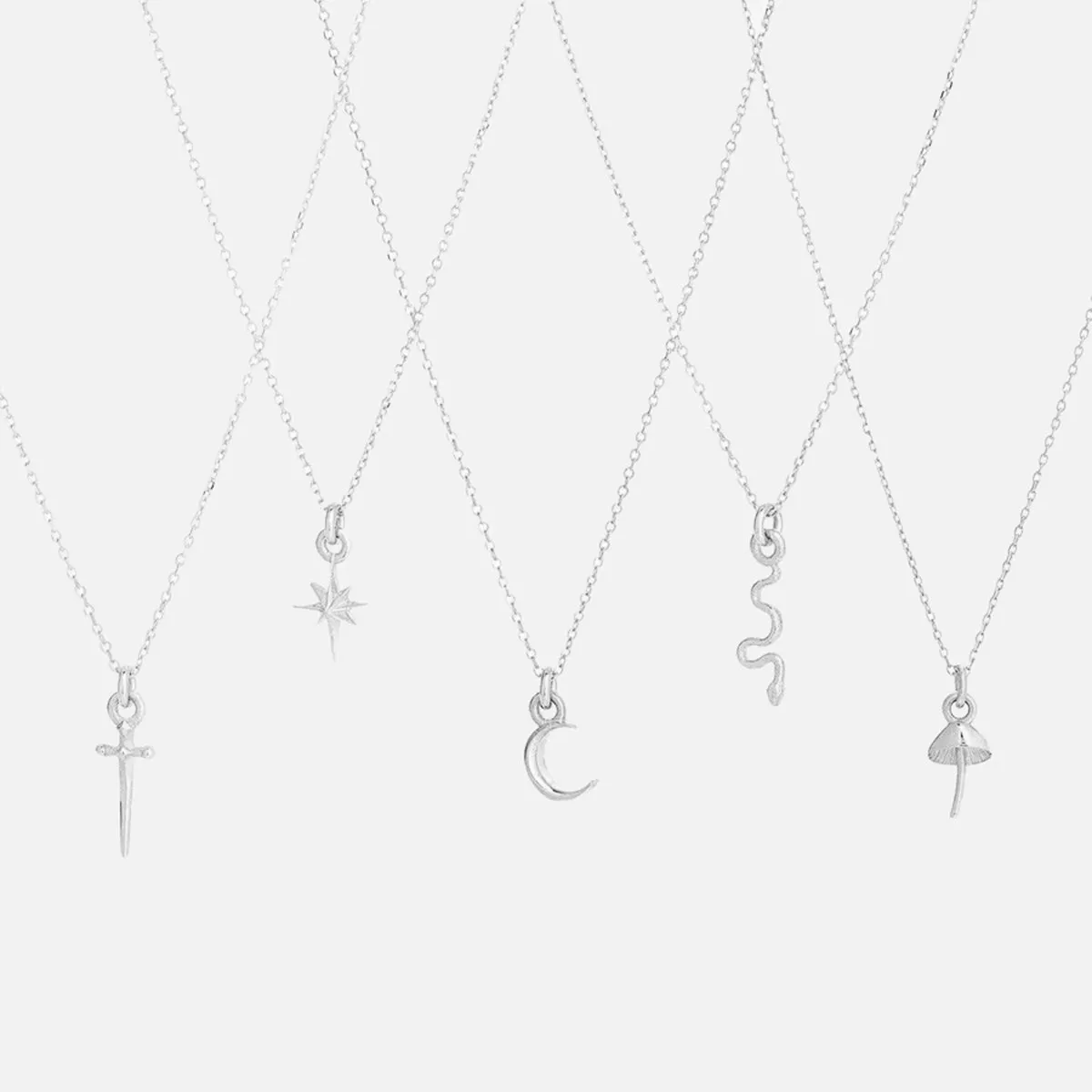Itty Bitty Charm Necklace, Star, Silver