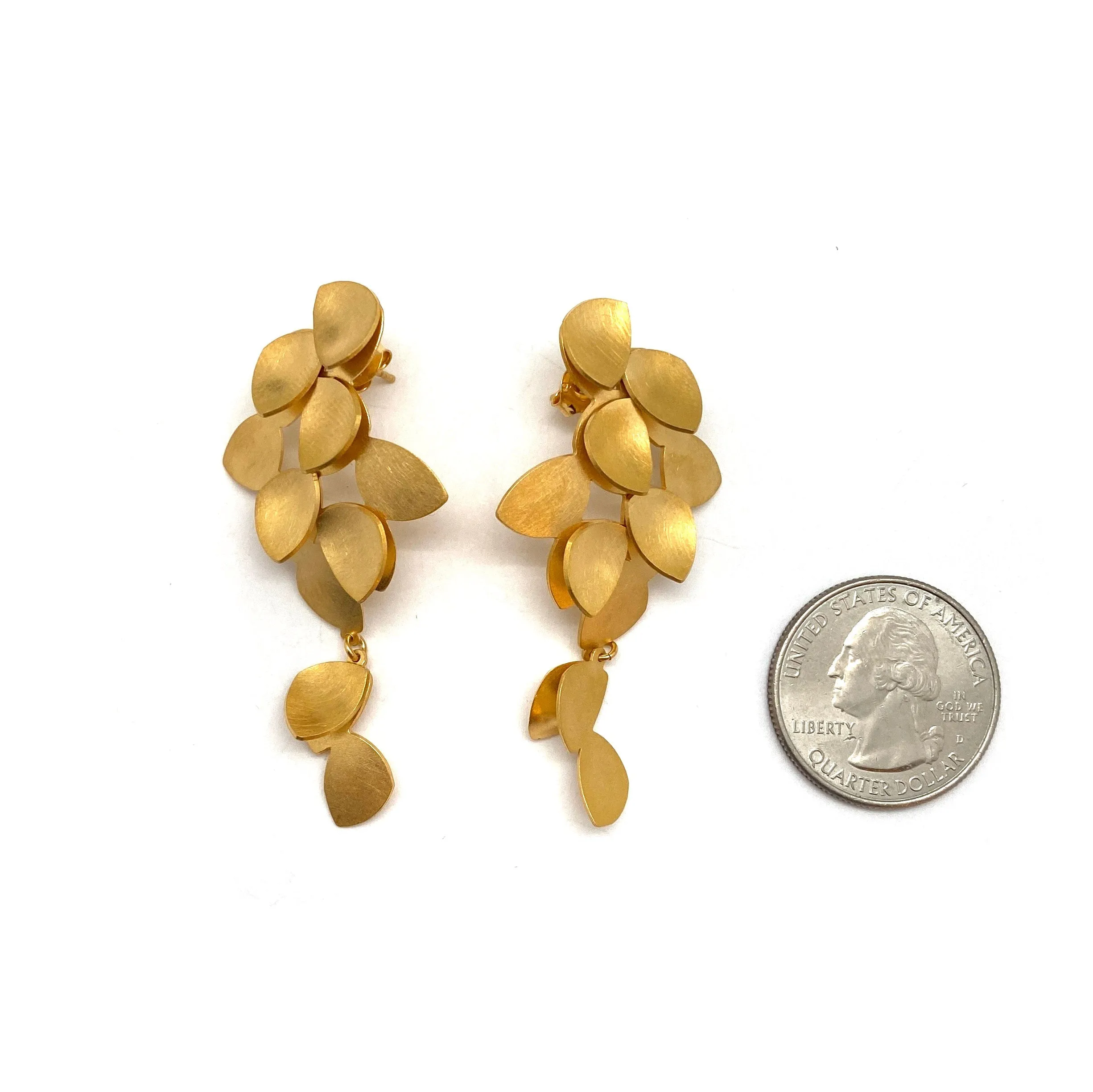 Large Blossoming Petal Drops - Gold