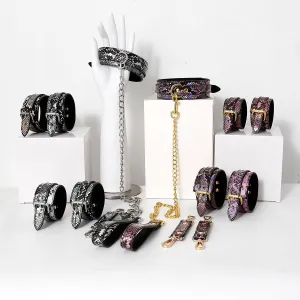 Luxurious Snake Print Leather Restraint Collection