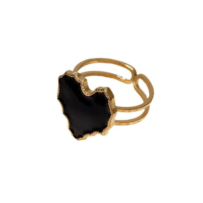 Minimalist Heart Heart Stainless Steel Electroplating Rings