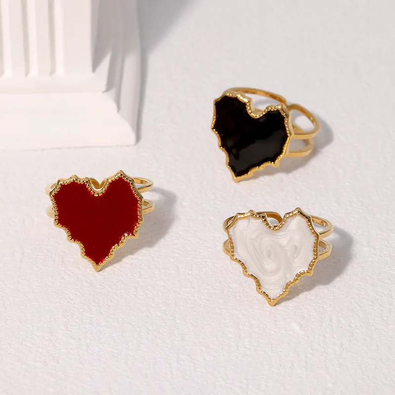 Minimalist Heart Heart Stainless Steel Electroplating Rings