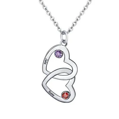 Personalized Gift Engrave Necklaces With Name & BirthStone