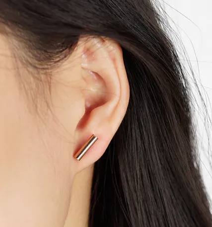 Polished Bar Earrings Gold or Silver