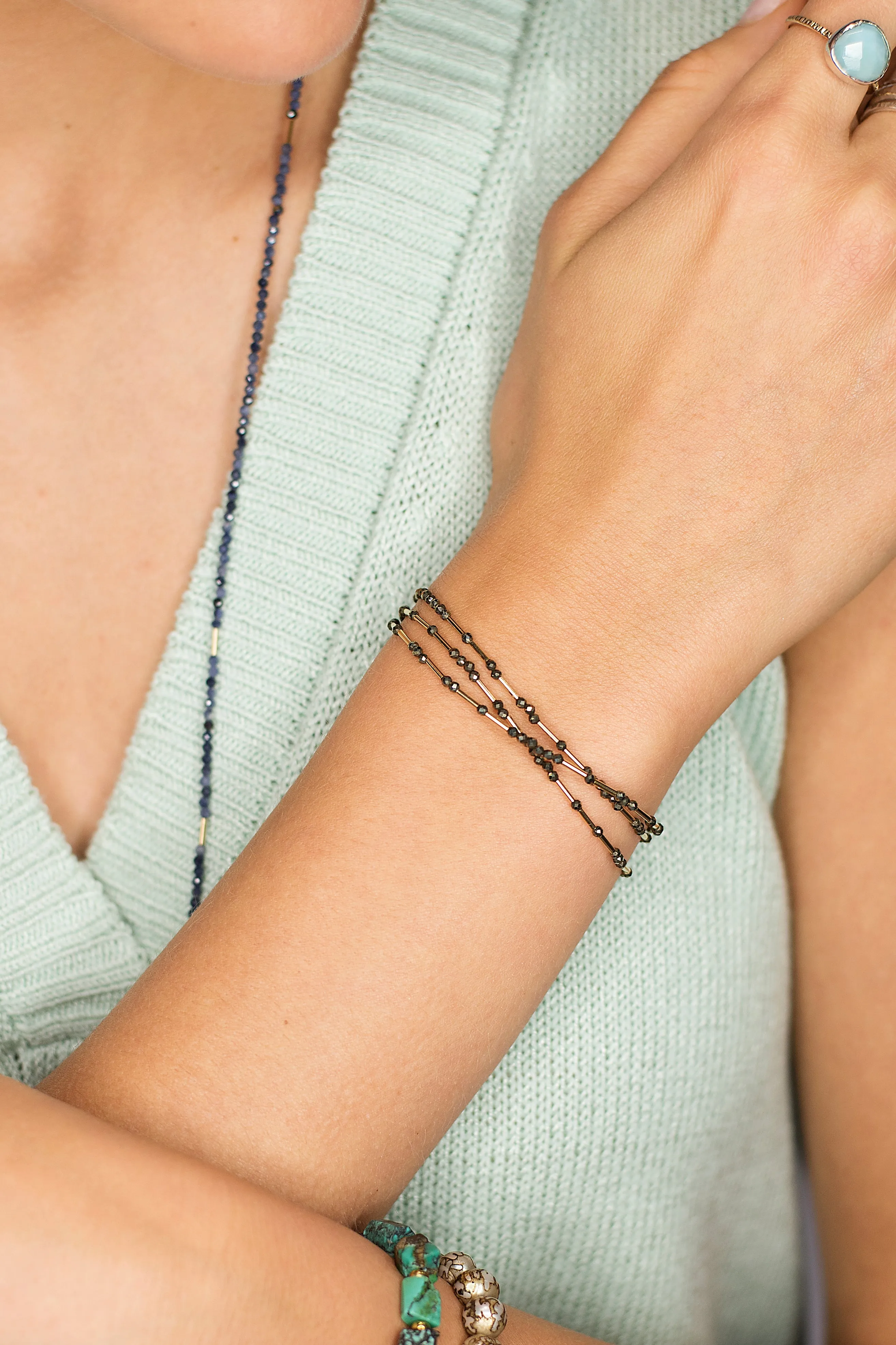 Pyrite Liquid Wrap Bracelet