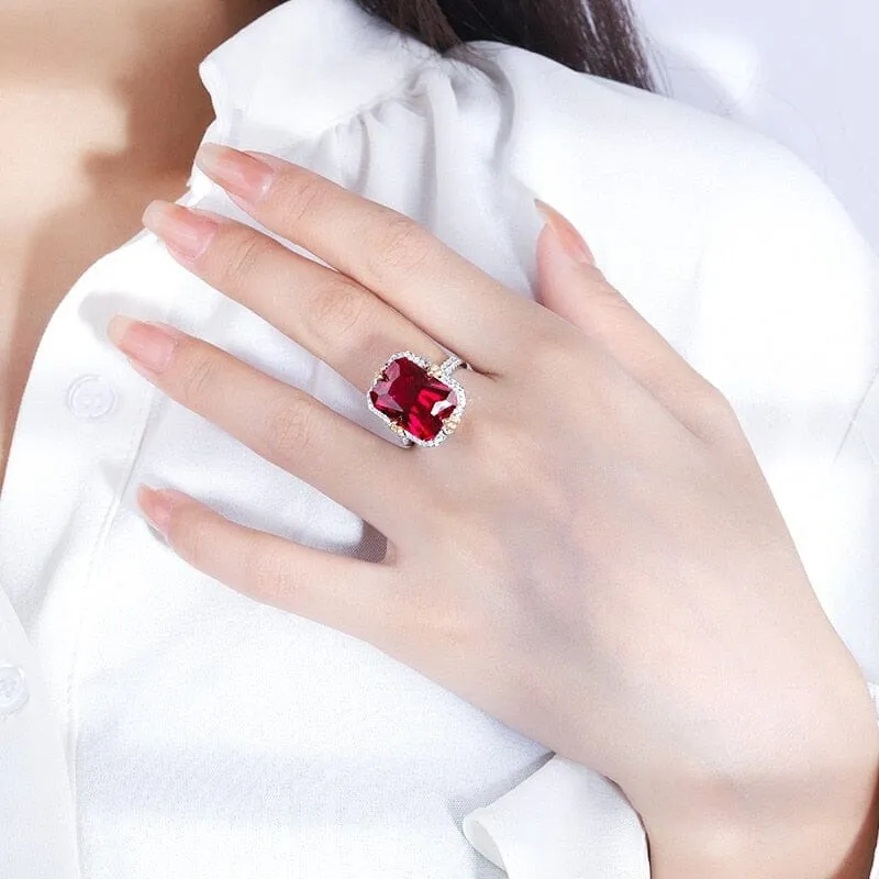 Square Cut Solitaire 925 Sterling Silver Ring