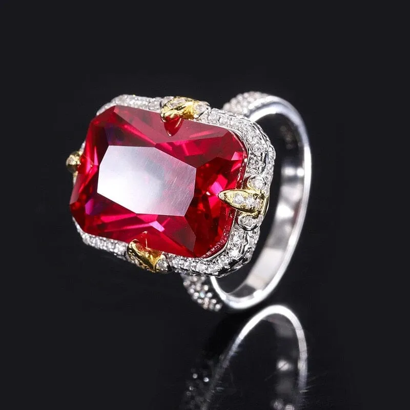 Square Cut Solitaire 925 Sterling Silver Ring