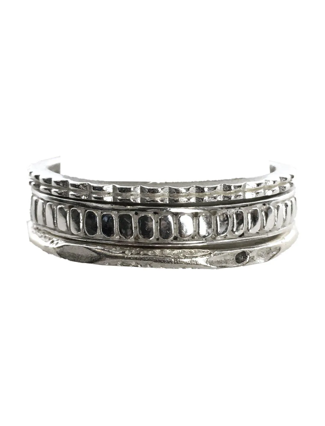 STACK RING PEBBLE TREE SILVER SET