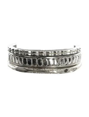 STACK RING PEBBLE TREE SILVER SET