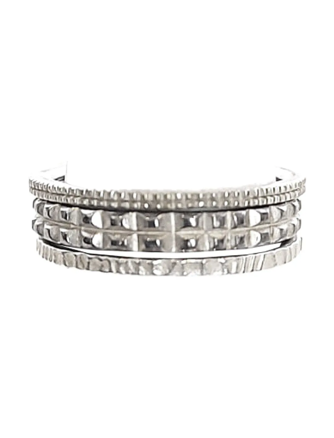 STACK RING PYRAMID HAMMERED SILVER SET