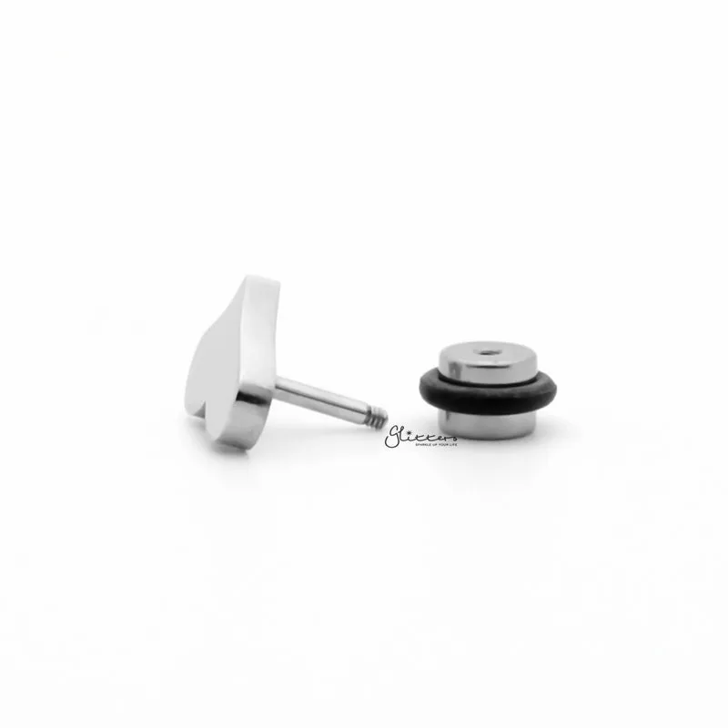 Stainless Steel Heart Fake Plug Earring