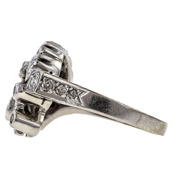 Vintage Foliate Motif Diamond Ring