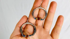Vintage Kuchi Earrings Silver Earrings. Sterling Silver.
