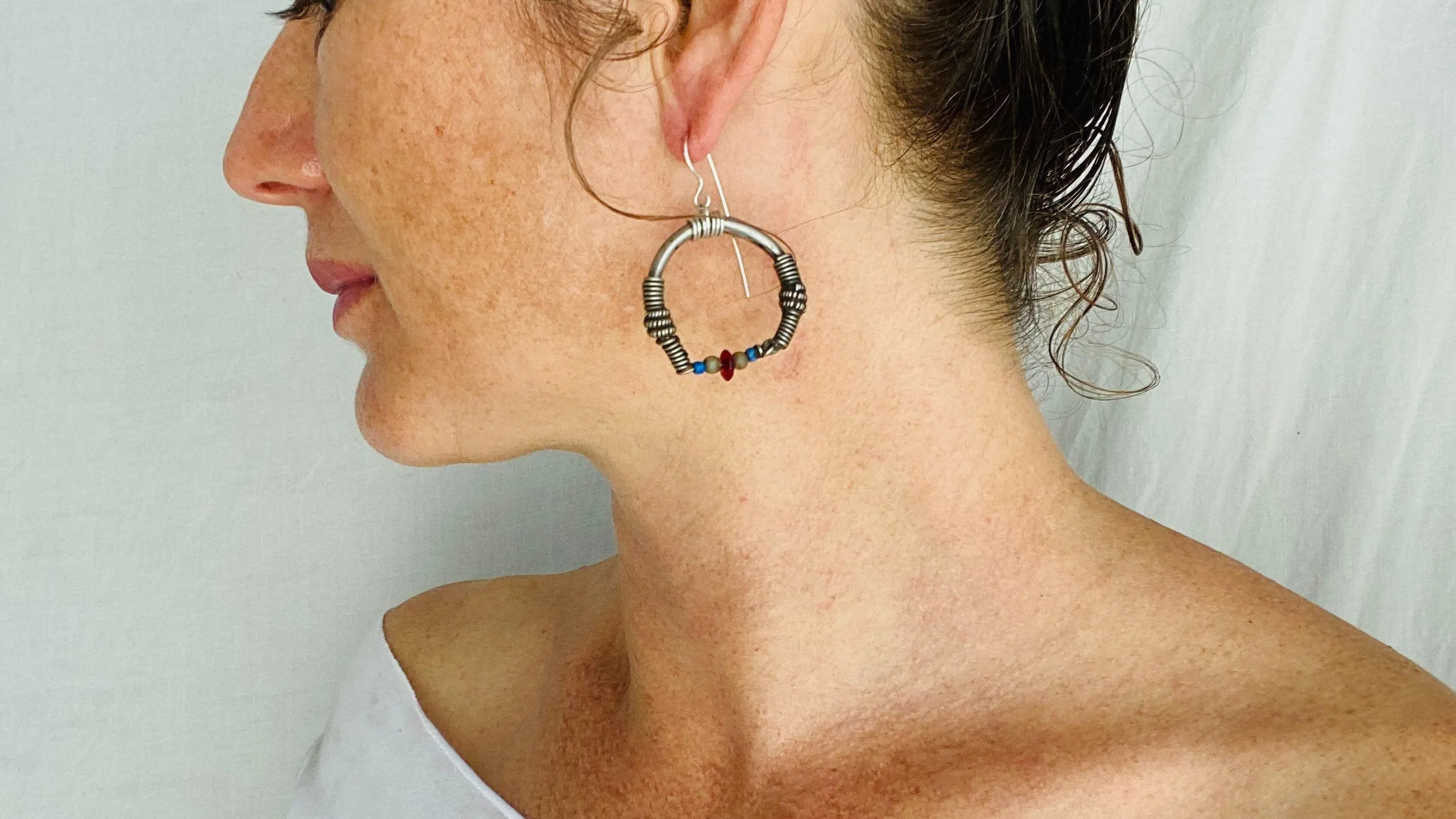 Vintage Kuchi Earrings Silver Earrings. Sterling Silver.